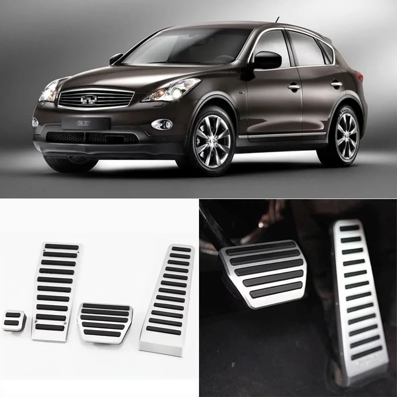 4 шт. алюминиевые Нескользящие подставки для ног Infiniti EX AT 2008 2013|brake pedal cover|pedal coverbrake