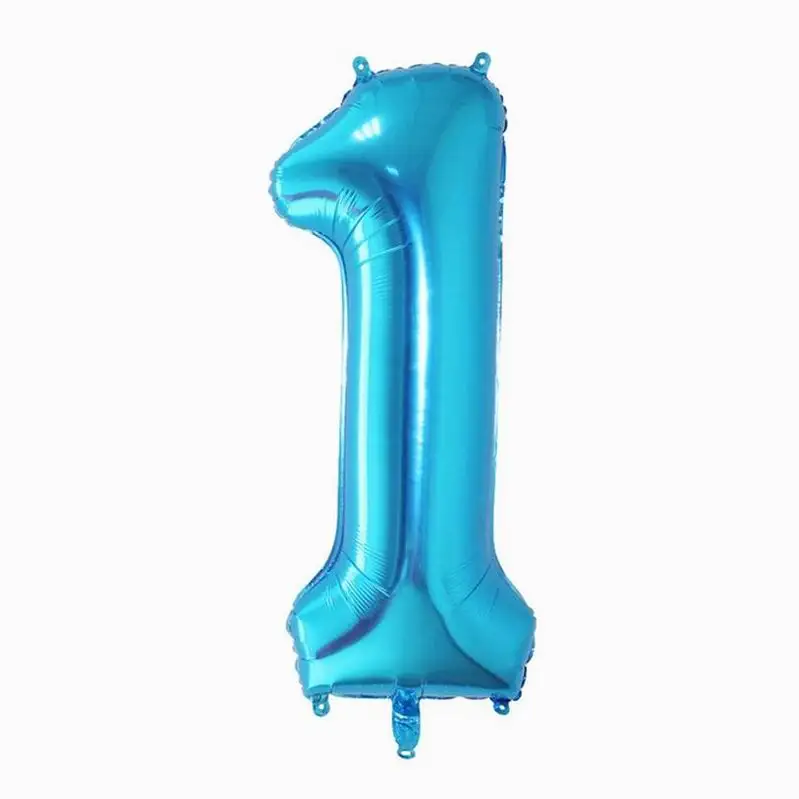 blue 30 дюймов 40 дюймов номер 1 детский душ розовый Золотой Серебряный Розовый Черный цифра Гелиевый шар 1 день Рождения Вечеринка Микки Декор поставки - Цвет: blue