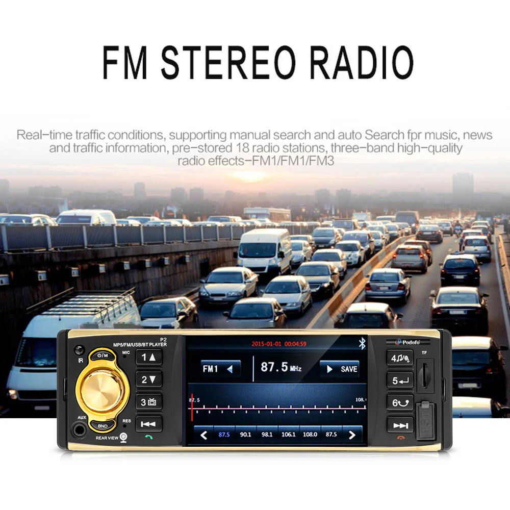 Camecho 1din Bluetooth автомобильное радио Стерео FM радио MP5 Аудио плеер 5 в зарядное устройство AUX/USB/SD Автомобильная камера 1din Авторадио fm-передатчик