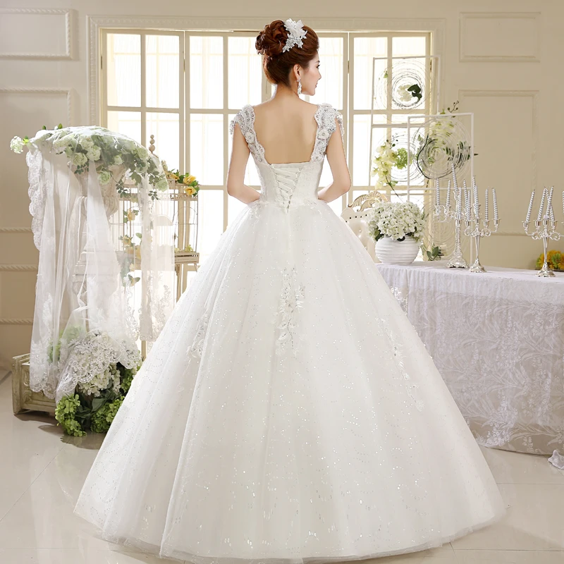 Robe de Mariage Sexy v-образным вырезом с открытой спиной Кружева Бисер Кристалл груши