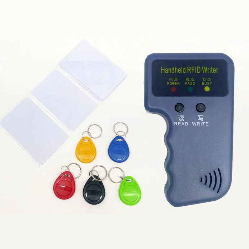 Handheld 125KHz RFID Copier Writer Duplicator Programmer Reader + Cards Keys T5577 EM4305 Rewritable ID Keyfobs Tags | Безопасность и