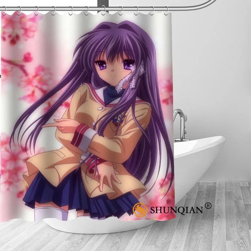 New CLANNAD Anime Shower Curtain Bathroom Decorations For Home Waterproof Fabric Bath A18.1.3 | Дом и сад