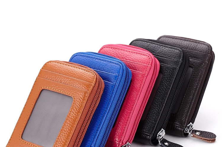 Miyahouse Mini Genuine Leather Card Holder Purse Women Wallets Unisex Credit Card Holder Pillow Holder Coin Card Bag