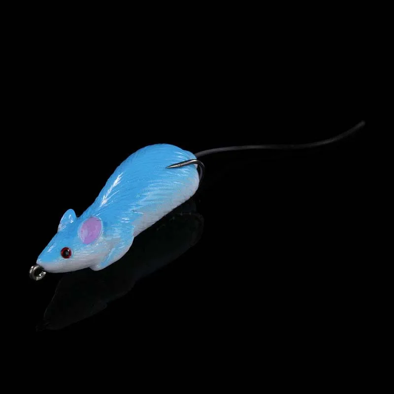 

POETRYYI 1Pc Mouse Lure 6.9cm 13g Fishing Lures Treble Hooks Top water Ray Frog Artificial Crank Strong Artificial Soft Bait P40
