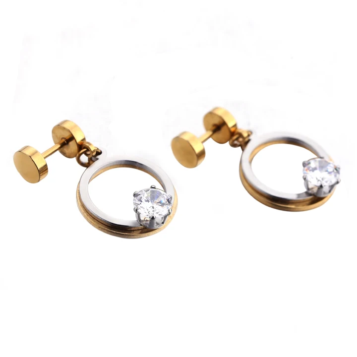 circle gold 1pair Женские модные серьги подвеска треугольная подвеска-кристалл серьги крутые квадратные круглые украшения для ушного пирсинга - Окраска металла: circle gold 1pair