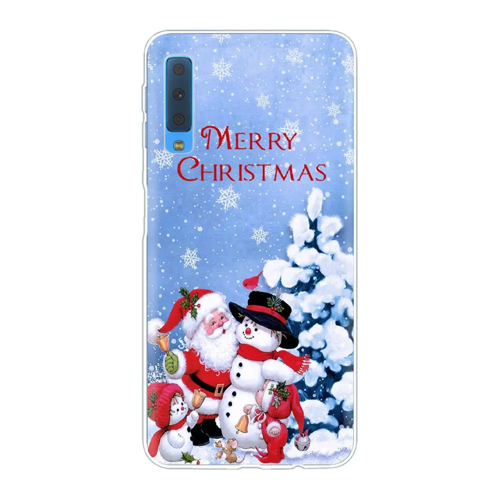 Год Рождество Санта Клаус снеговика и оленя чехол для телефона для samsung S10 S8 S9 плюс A50 A70 A30 S7 M20 S6 A9 ТПУ силиконовый чехол - Цвет: TPU A1549