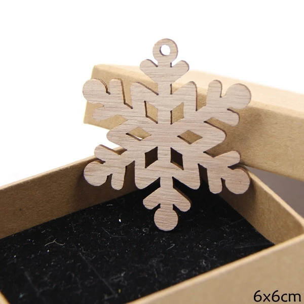 Snowflakes A 10 шт. DIY рождественские снежинки, олени и елки деревянные подвесные украшения для рождественской вечеринки Рождественские елочные украшения Детские подарки украшения - Цвет: Snowflakes A