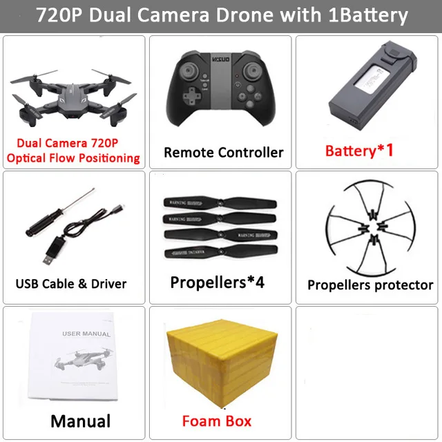 720p 1B FB WiFi FPV RC Дрон 4K камера оптический поток 720P двойная камера RC Квадрокоптер складной селфи Дрон Visuo XS816 VS XS809S SG106 - Цвет: 720p 1B FB
