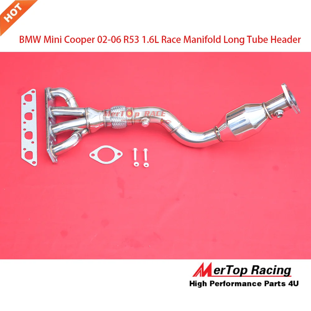 Mertop Race update Mini Co oper S R50 R52 R53 1.6L Long Tube EXHAUST MANIFOLD Header with 200cell cat 2002-08 |