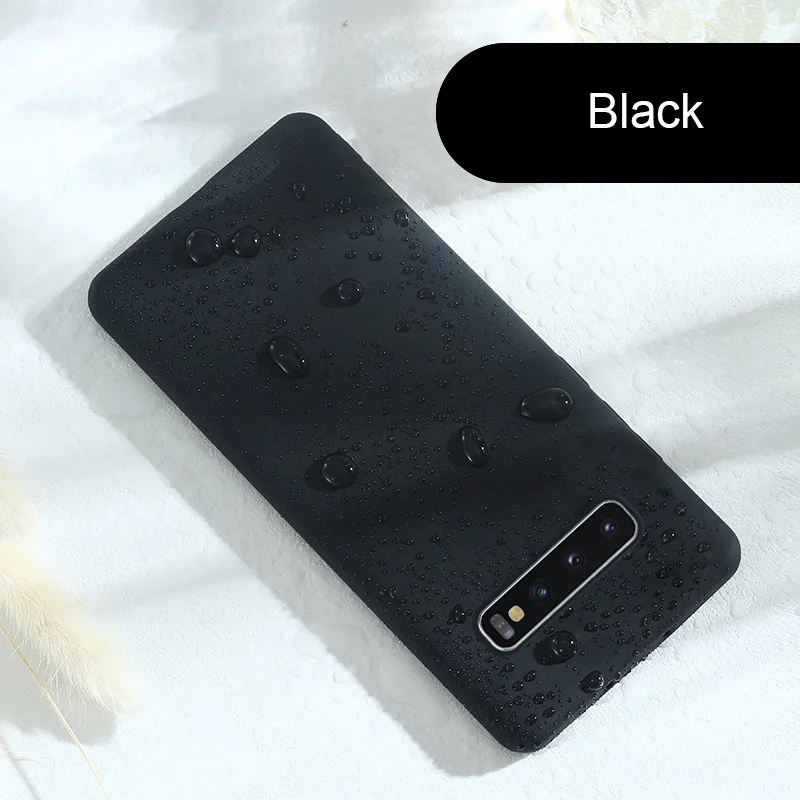 Черный Роскошный жидкий силиконовый чехол для samsung Galaxy S8 S9 S10 e Lite Plus Note 8 9, мягкая задняя крышка для сотового телефона, противоударный корпус Etui - Цвет: Черный