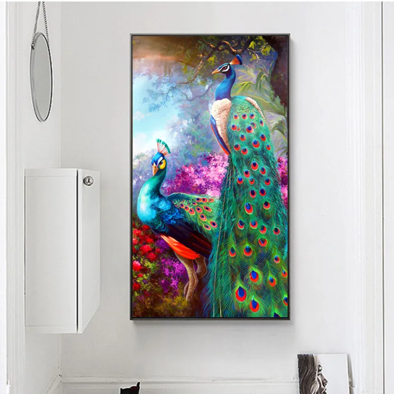 5D алмазная вышивка сделай сам животное павлин крестиком живопись Алмазная