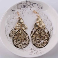 vintage clip on earrings long gold glitter for women 2018 new punk fashion gold silver color statement clip earring jewelry