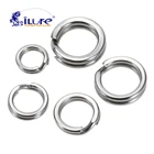 100 шт. рыболовные разрезные кольца для кривошипа, жесткий, двойная петля из нержавеющей стали, инструмент для открытия карпа, рыболовные аксессуары