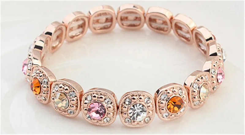 SHDEDE женские ювелирные изделия с кристаллами от Swarovski Красочный Эластичный браслет для женщин Подарки для матери-18500