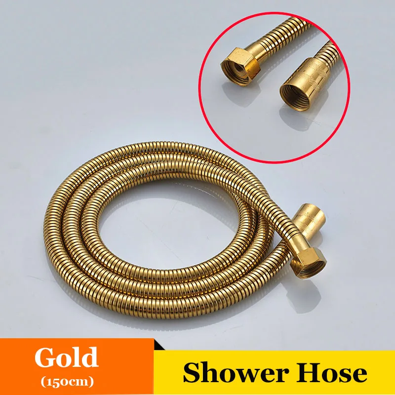 gold Bathroon шланги сантехнические античная латунь 150 см шланг для душа 5" ручная замена душа гибкий душ распылительный шланг - Цвет: gold