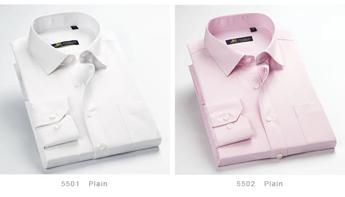 Men's Classic Regular-fit Plain/Striped/Twill Basic Dress Shirts with Pocket Formal Business Long Sleeve Work Office Tops Shirt