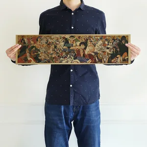 16 стилей One Piece фигурка плакат крафтовый принт Наклейка на стену винтажная бумага Аниме One Piece плакаты Луффи разыскиваются подарки для мальчиков