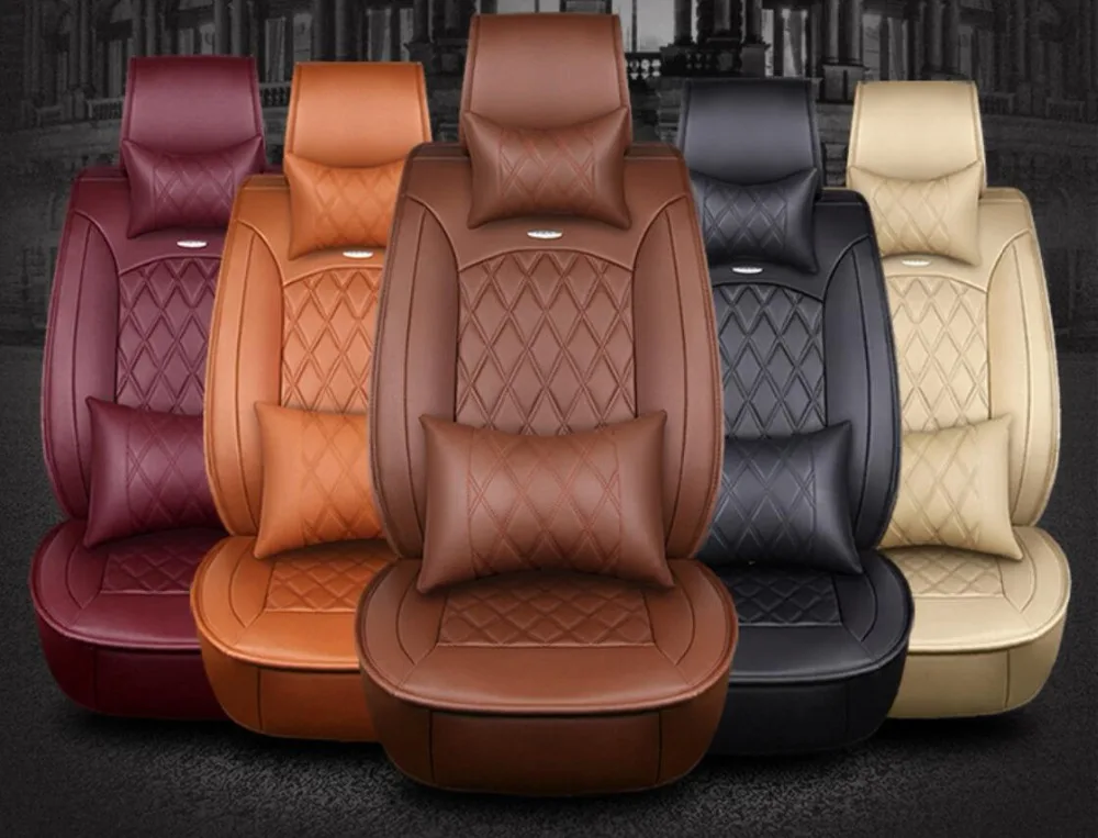 Чехлы из искусственной кожи на автомобильные сиденья подушки для Toyota Volkswagen Suzuki Kia