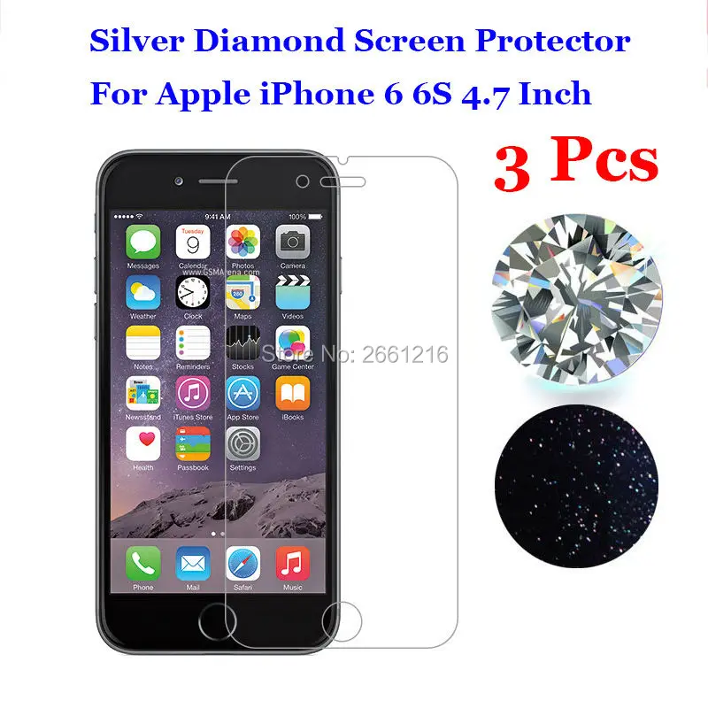 3 шт./лот защитная пленка для экрана Apple iPhone 6 6S 4 7 дюйма с серебристыми