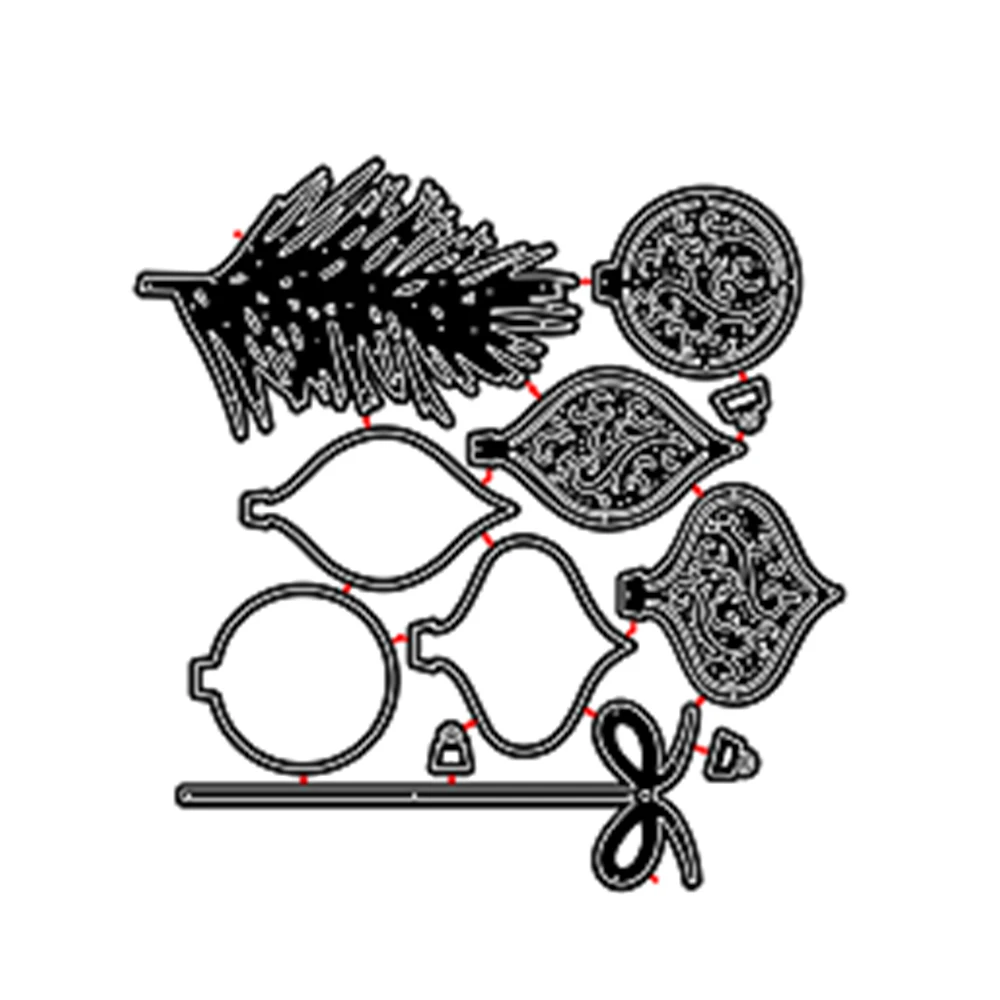 Рождественская елка Висячие узоры штампы металла резки Новые 2018 трафарет для