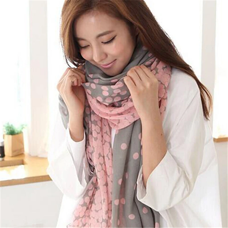 Женский Длинный шарф палантин в горошек|soft scarf|dot scarfshawl wrap |