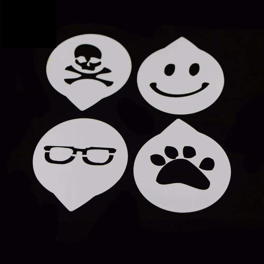 4 шт. трафарет для кофе романтическая улыбка и стекло мультяшные формы