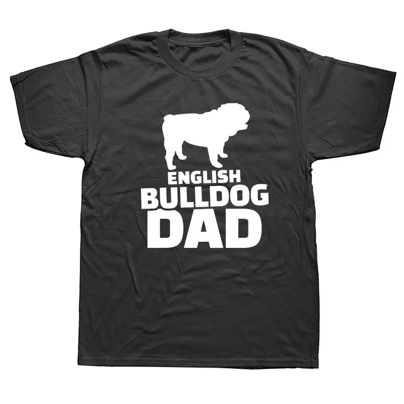 GRAY New Brand cotton For Man English Bulldog Dad T-Shirt Old English Bulldog Dog Design T Shirt - Цвет: GRAY