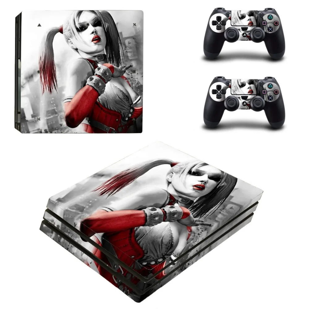Наклейка на консоль PS4 PRO стикер с изображением клоуна леди Харли Квинна PlayStation 4 Pro