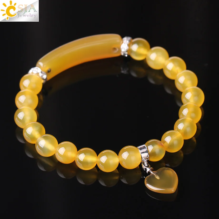 Женский браслет чакры CSJA из натурального камня с ониксом и бусинами