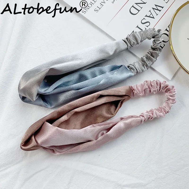 

ALTOBEFUN, Женская повязка для волос, простой эластичный женский макияж для волос, Женская лента для волос с широкими полями, TC034