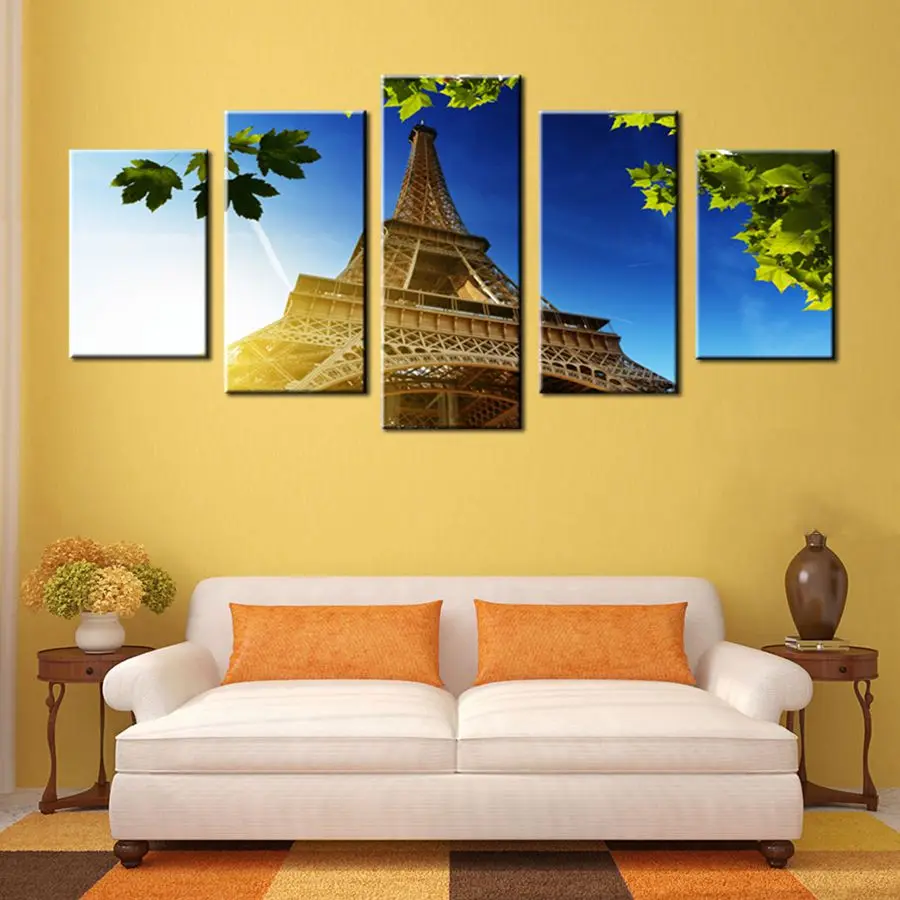 Арт холст печатная башня в сумерках 5 шт. модульная фото печать картины для