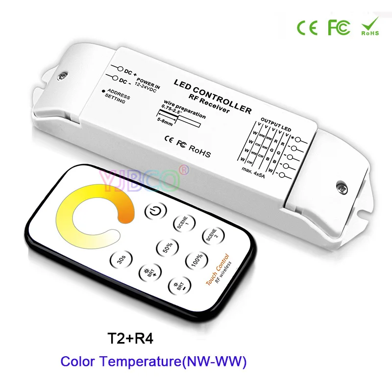 Bincolor светодиодный регулятор яркости/CCT/RGB/RGBW/CW CCT яркости + RF беспроводной пульт