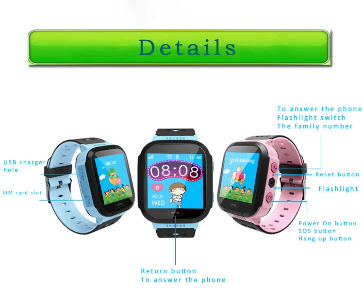 GPS трекер детские часы Смарт камера фонарик SOS Вызов местоположение Q528 2G данные sim