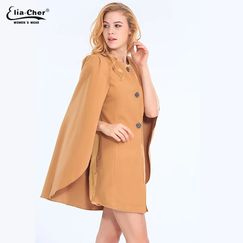 Новые осенние Для женщин шерсть eliacher бренд Chic Мода Тонкий Шерстяное пальто плюс