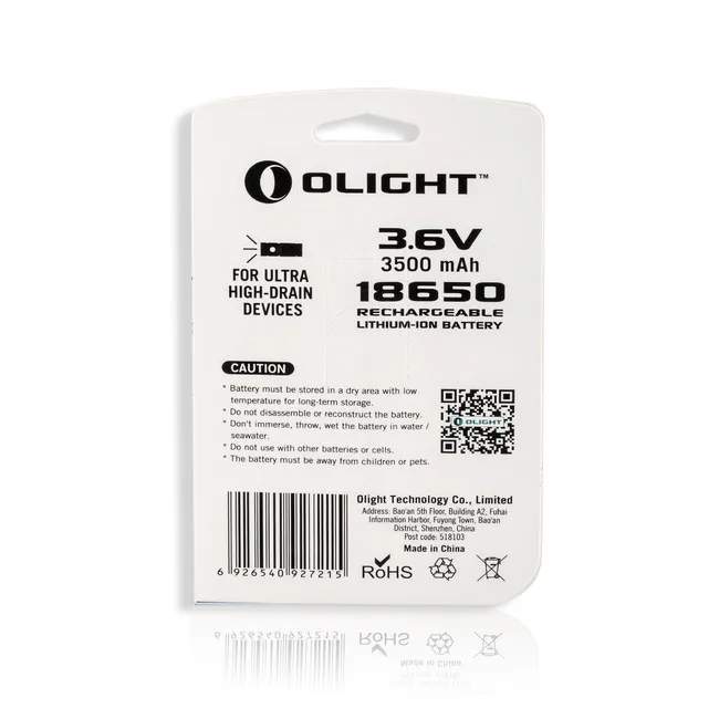 Olight HDC 3500mAh-18650 литий-ионная аккумуляторная батарея