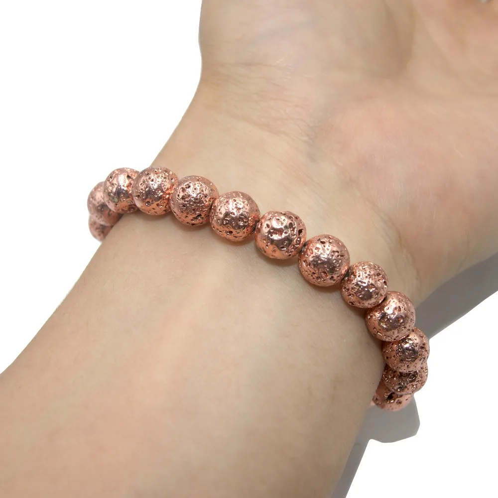 Модный браслет из натурального камня для женщин и мужчин эластичные браслеты с