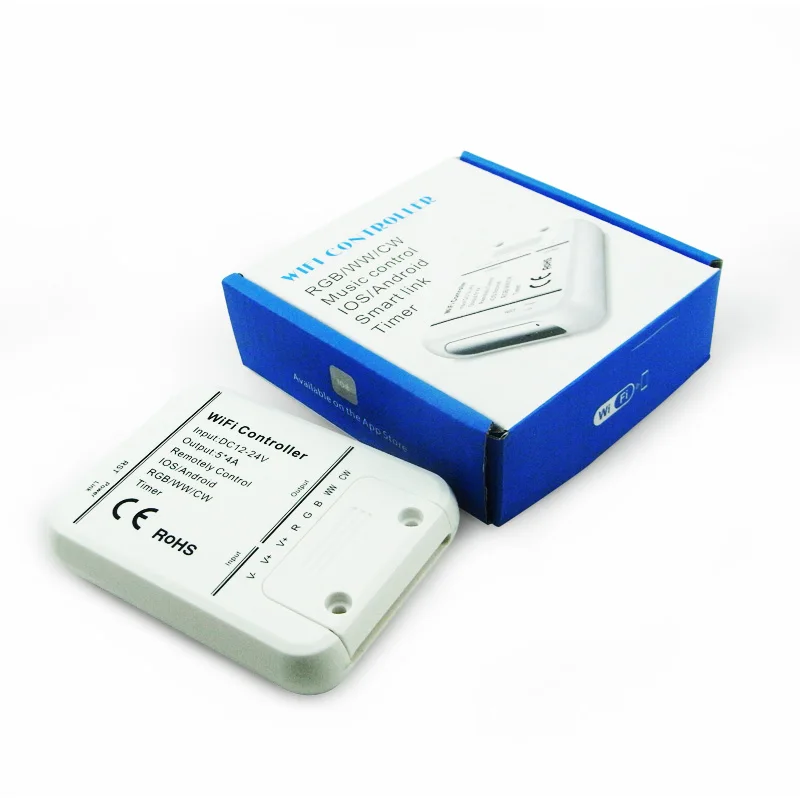 

5CH(RGB/WW/CW)LED WIFI controller;DC12-24V input;4A*5CH output