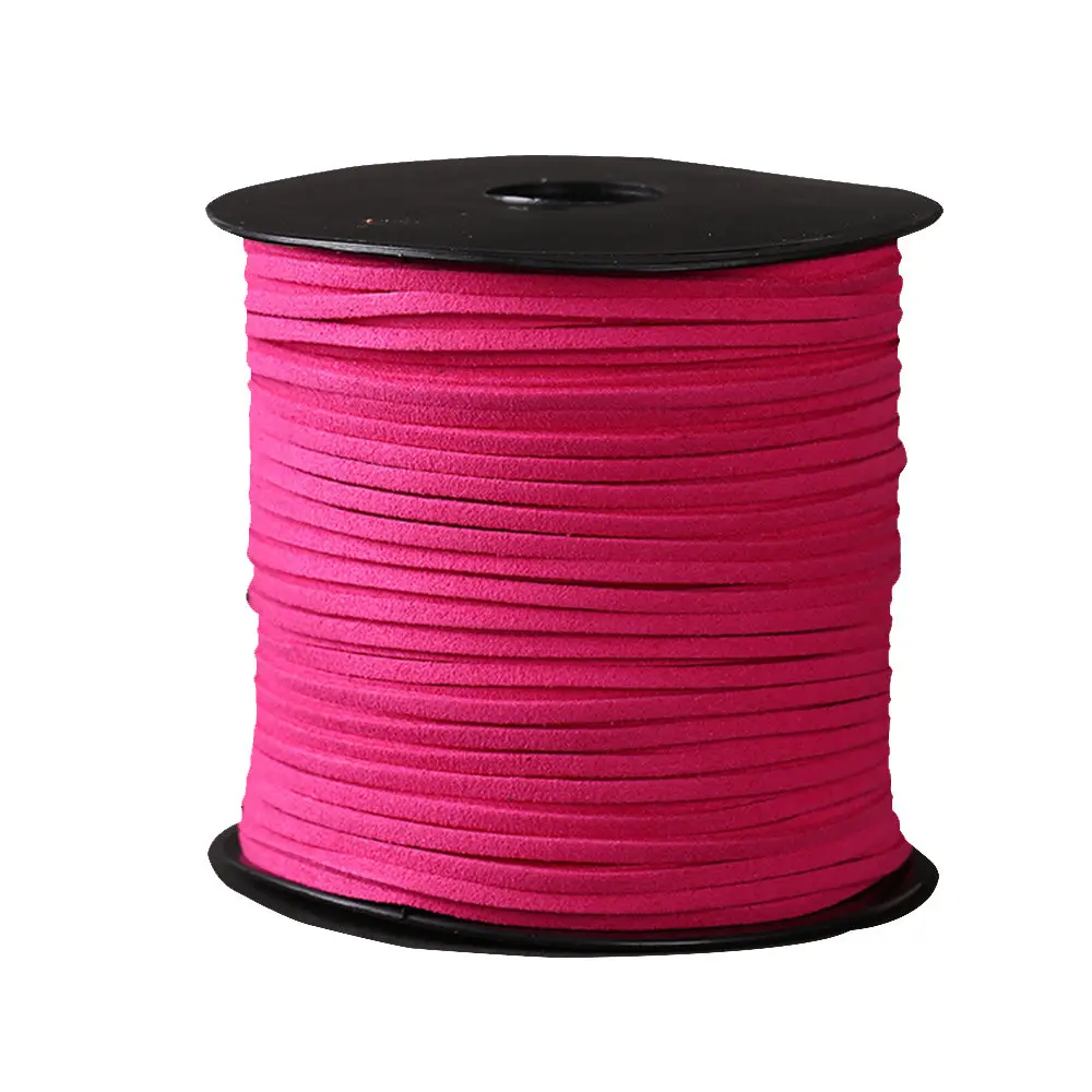 Rose Red 100Yard шнур из искусственной замши бархат веревка кожа шнуры Кружева Одежда Обувь Браслеты из шнуров самодельные Украшения швейная ткань с кисточками и бахромой - Цвет: Rose Red