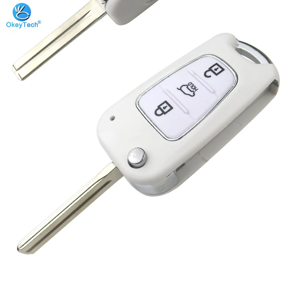 

OkeyTech for Kia Car Key Shell Cover Case Fob Flip Folding Uncut Blade Blank for Sportage Picanto 3 Rio K2 K5 Cerato Ceed Soul