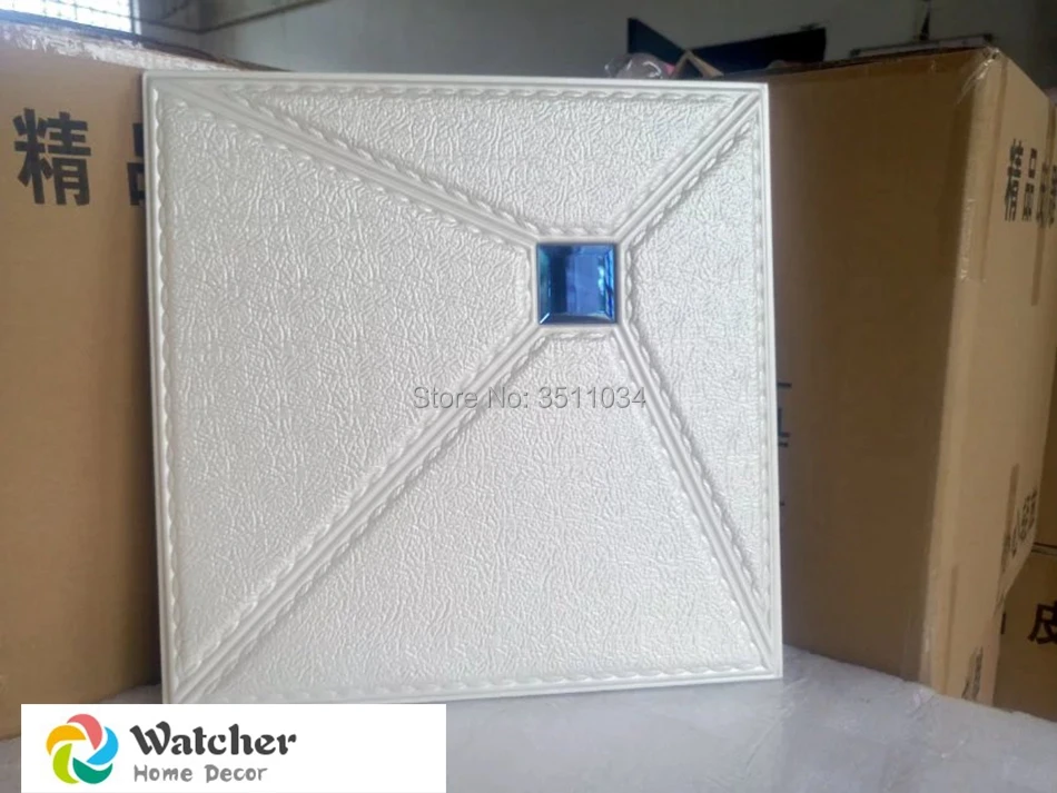 

10pcs 40x40cm Interior waterproof background decorative acoustic pvc board pu leather foam luxury Waterproof 3d leather panel