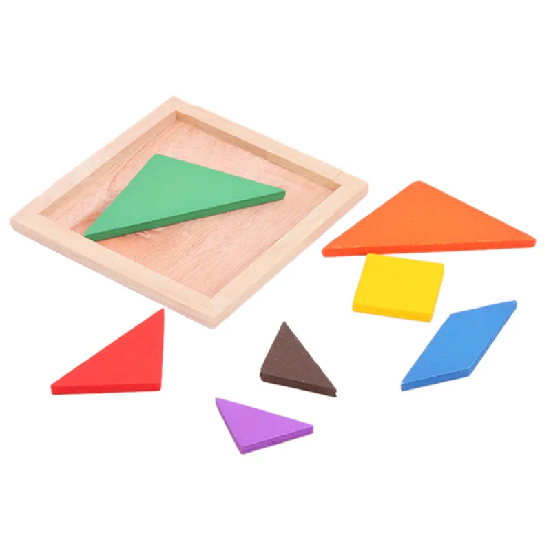 Модная Геометрическая деревянная головоломка Tangram детская игрушка Образование