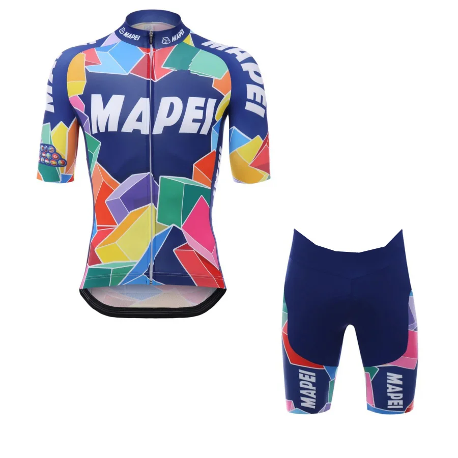 18 no bib set Pro team MAPEI летние мужские дышащие майки для велоспорта комплекты с коротким рукавом велосипедная Одежда MTB Ropa Ciclismo велосипедный Майо гелевая накладка - Цвет: 18 no bib set