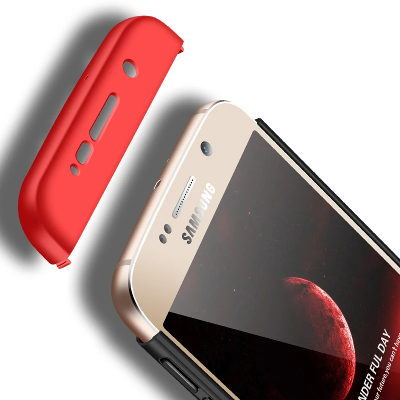 Для samsung S7 чехол S7 EDGE многоцветный чехол 360 полная защита корпуса Жесткий PC Черный capas для galaxy s7 S 7 задняя крышка