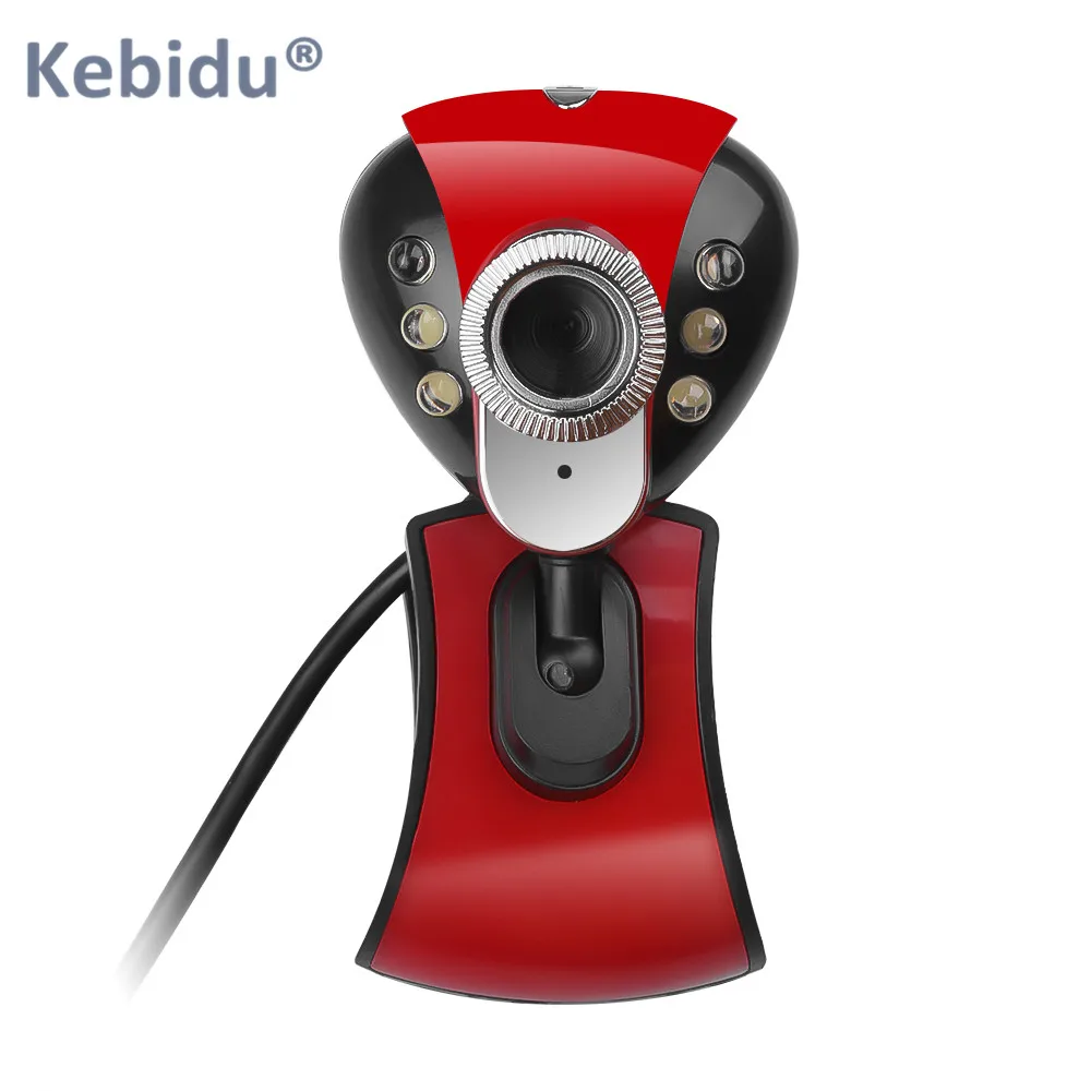 Kebidu USB 2 0 веб камера 50 мегапикселей HD 6 светодиодный ПК настольная с микрофоном микрофон для ноутбук