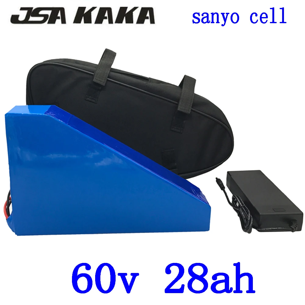 

Аккумулятор для электрического велосипеда sanyo cell, 60 в, 1500 Вт, 2000 Вт, 60 В, 28 Ач, 60 в, 28 Ач, с зарядным устройством 50 А BMS + 67,2 в