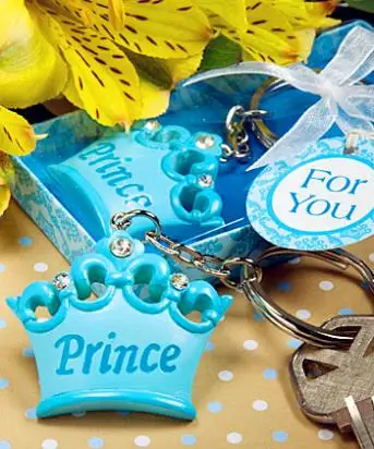 Factory Fast Delivery Wedding Favor Prince Baby Shower Keychain Key Ring (pink/blue) Crown Themed Chain Favors | Дом и сад