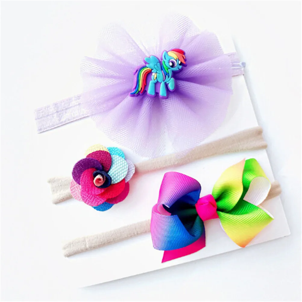 3PCS/Lot Cute Toddler Kids Girls Baby Headband Bow Floral Hair Band Headwear Elastic Gift for 0-5Y Children | Детская одежда и