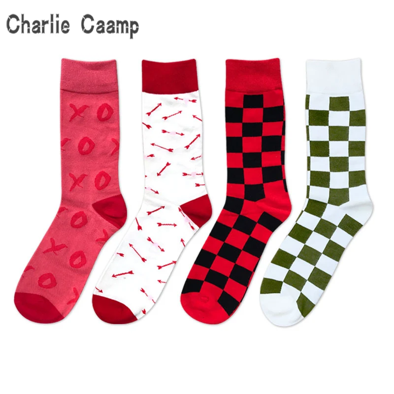 Charlie Campp 2018 New Free Shipping Pop Pattern Large Size Model Happy Men's Socks HY0017
