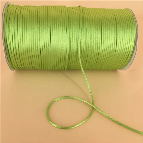 R228 Apple Green 2 мм цвета зеленый китайский узел, сатиновый шнур, плетеная веревка, ювелирное изделие, плетение из бисера, веревка, 20 метров в партии - Цвет: R228 Apple Green