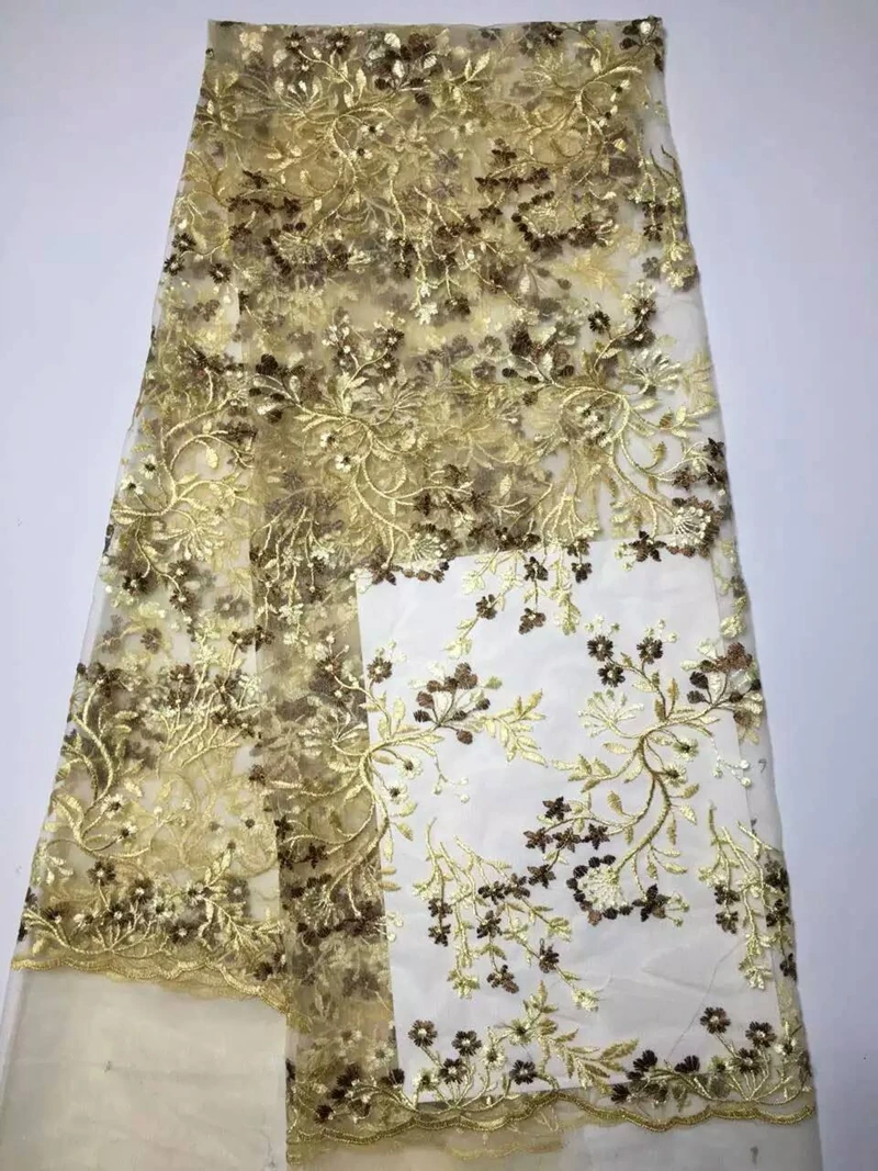 2016 Африканский французский Кружево Ткань Высокое качество тюль с бисером для